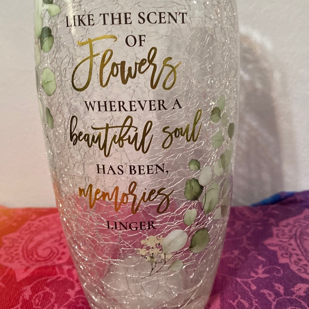Crackled type Glass Memorial Vase
